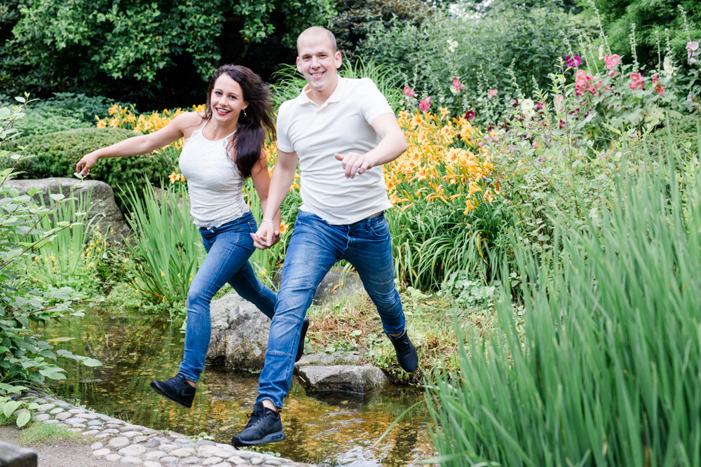 Paarshooting in Planten und Blomen am Wasserfall